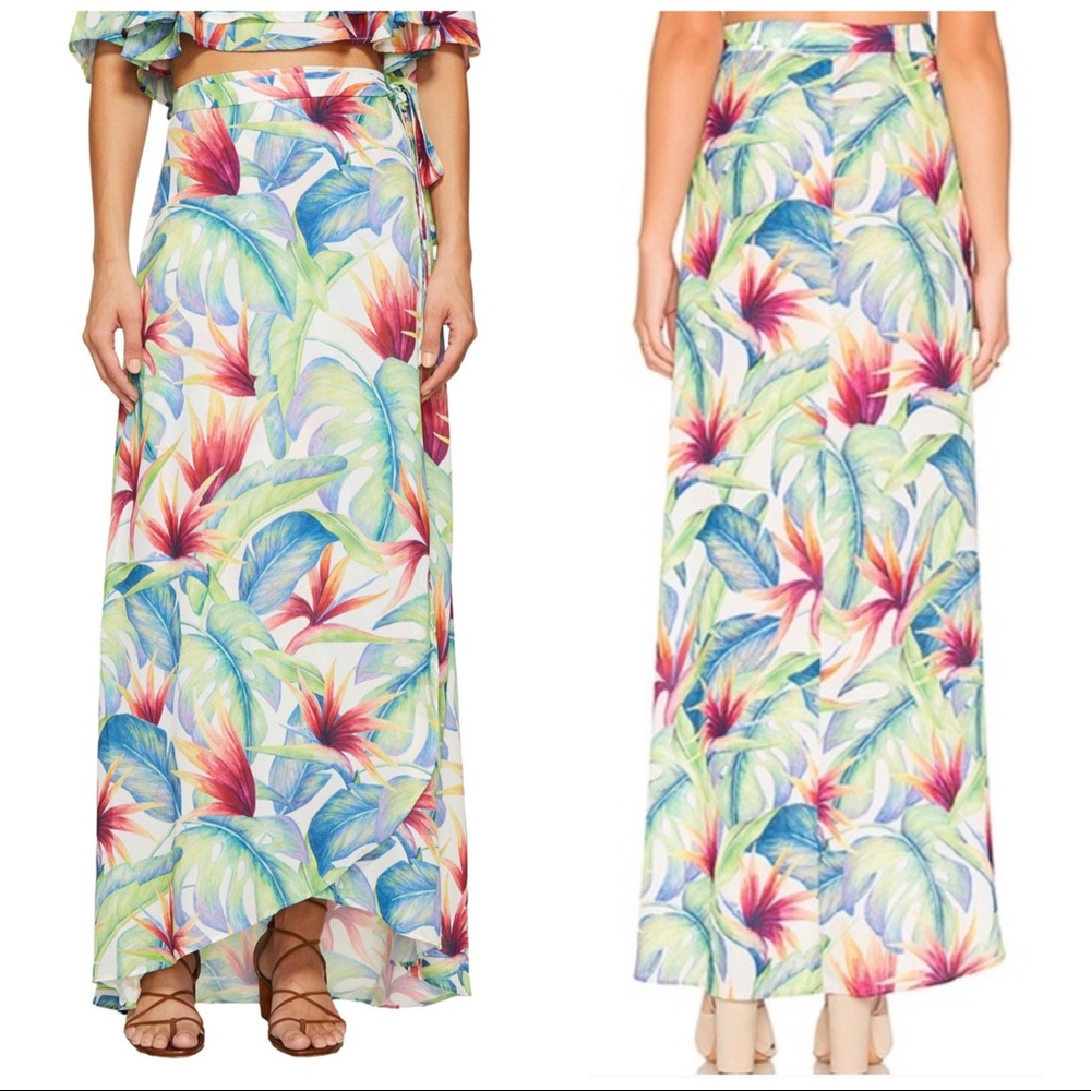 Show Me Your Mumu Siren Wrap Maxi Skirt, Palm Flings